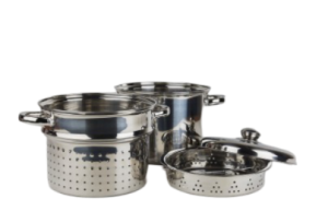 OLLA PASTERA 4 PIEZAS ACERO INOX. 8 L